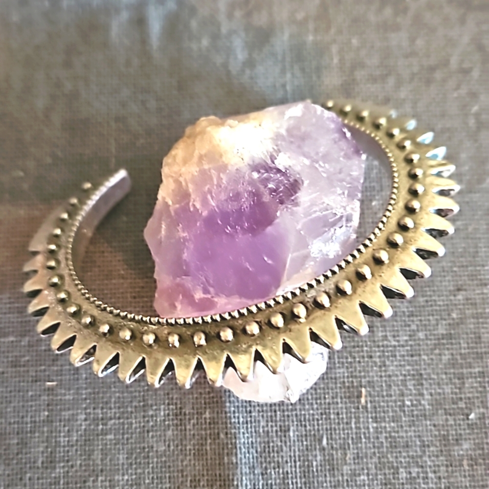 Lucky brand antiqued silver spiky bangle cuff bracelet
